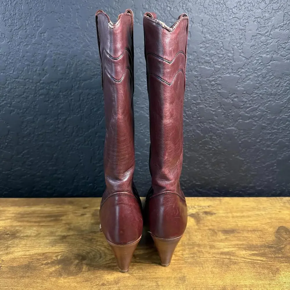 Dan Post 4149 Burgundy Leather Western Cowboy Boots Womens Size 7 N - Picture 4 of 7